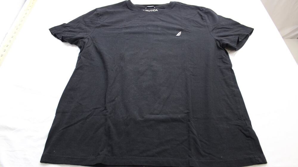 Nautica T-Shirt Performance Tee Mens XL Black Crew Neck Short Sleeve Embroidered